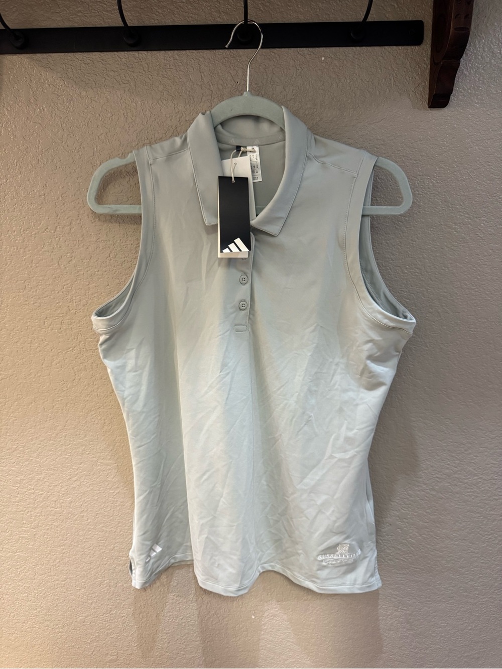 adidas Women's Sleeveless Polo Tank Top - Light Blue Gray